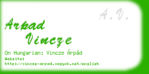 arpad vincze business card