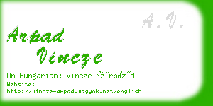 arpad vincze business card